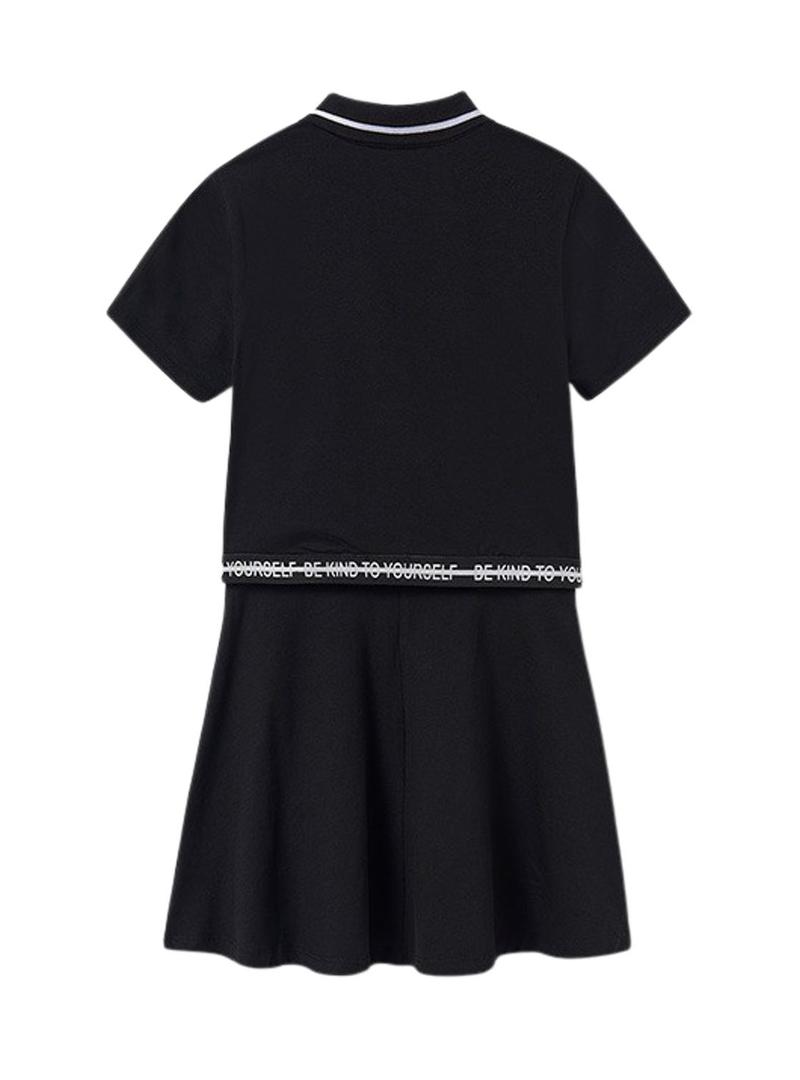 Conjunto Mayoral saia de malha preta para menina