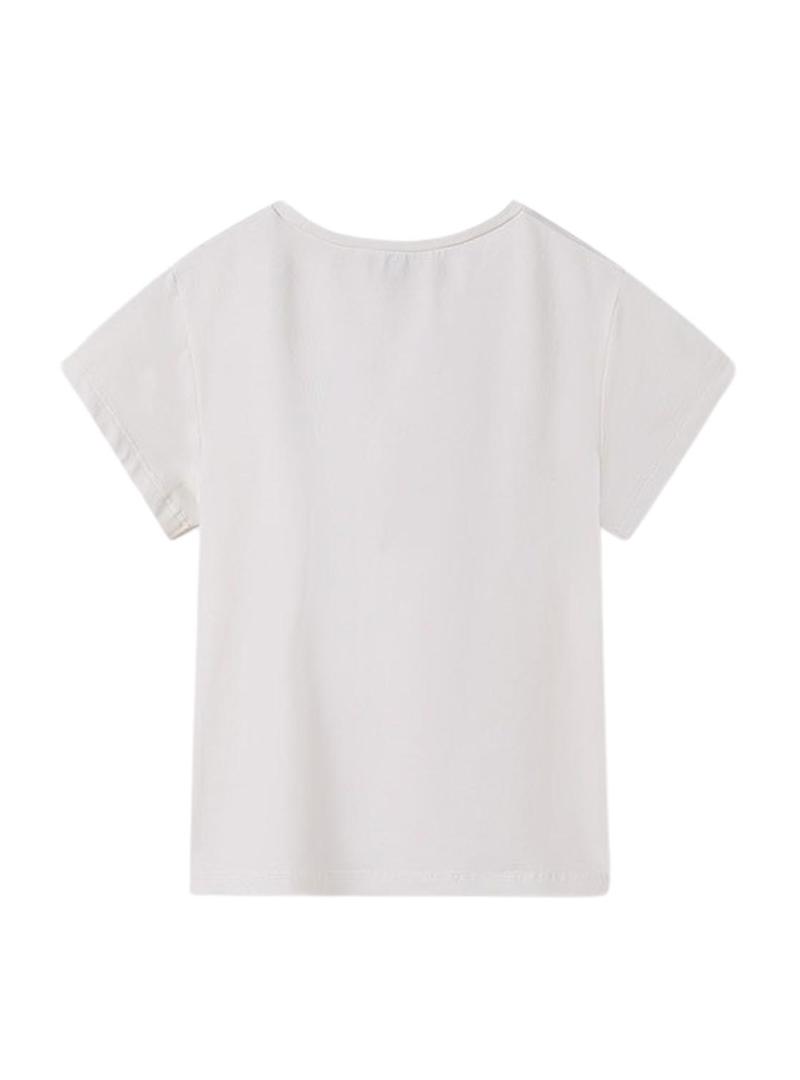Camiseta básica branca da Mayoral para menina.