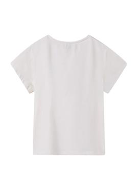 Camiseta básica branca da Mayoral para menina.