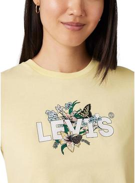 Camiseta da Levis com logo amarelo perfeito para mulher.