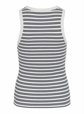 Camiseta Vila Visola listrada marinho para mulher.