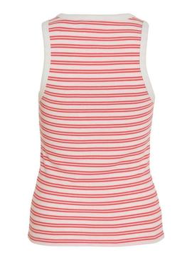 Camiseta Vila Visola estampado listras coral para mulher.