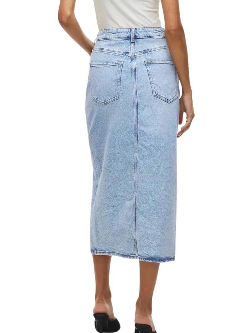 Saia de ganga Vila Vijaf midi azul claro para mulher.