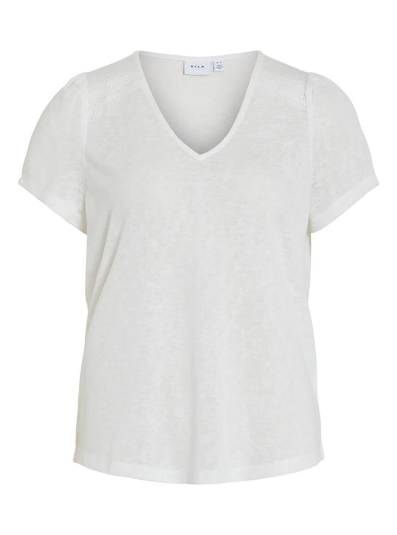 Camisa Vila Viamer com renda branca para mulher.