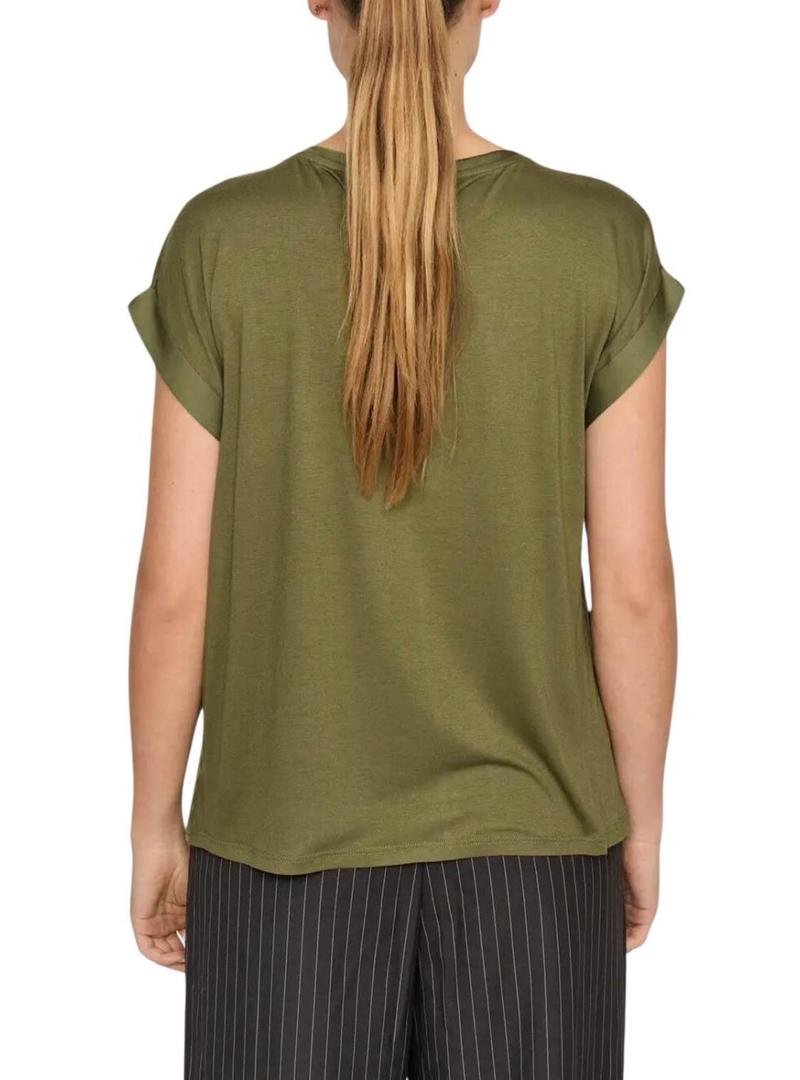   VIELLETTE Top de Cetim de Manga Curta Capulet Olive