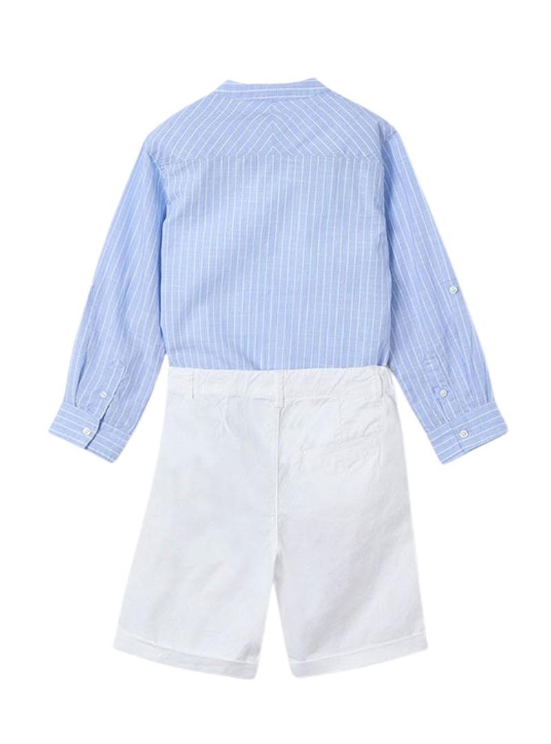 Conjunto de Bermuda azul para menino.