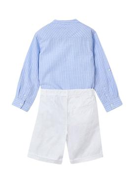 Conjunto de Bermuda azul para menino.
