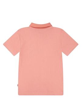 Polo Levis Back Neck Tape laranja para menino.