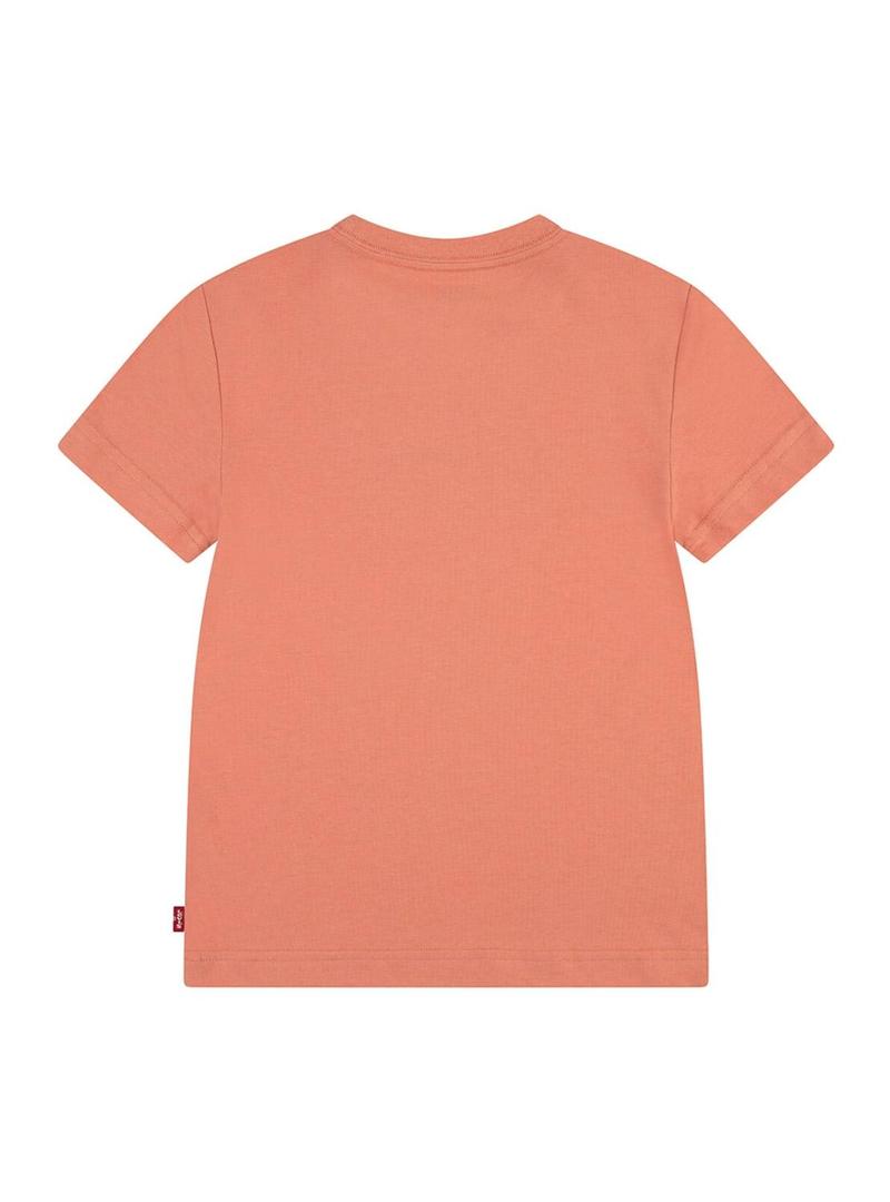 Camiseta Levis Batwing laranja para crianças.