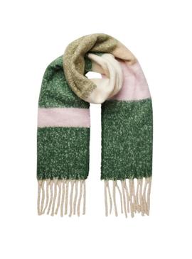 Cachecol Pieces Bea xadrez verde para mulher