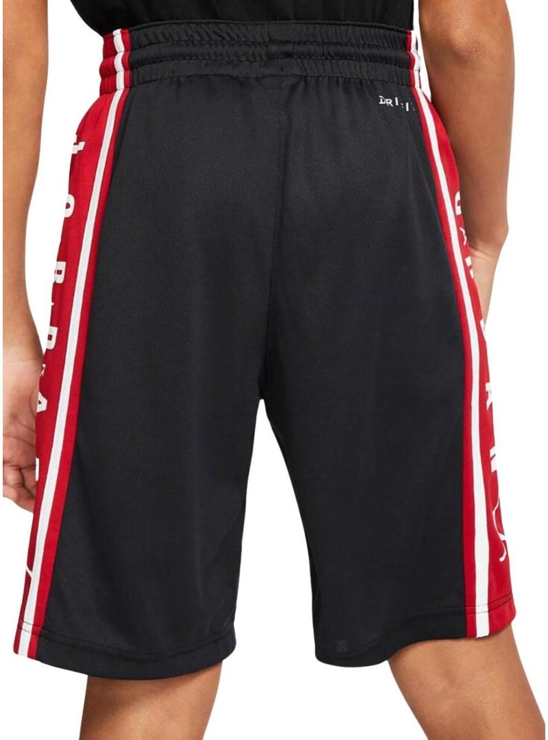 Bermuda Jordan Air preto e vermelho para criança.