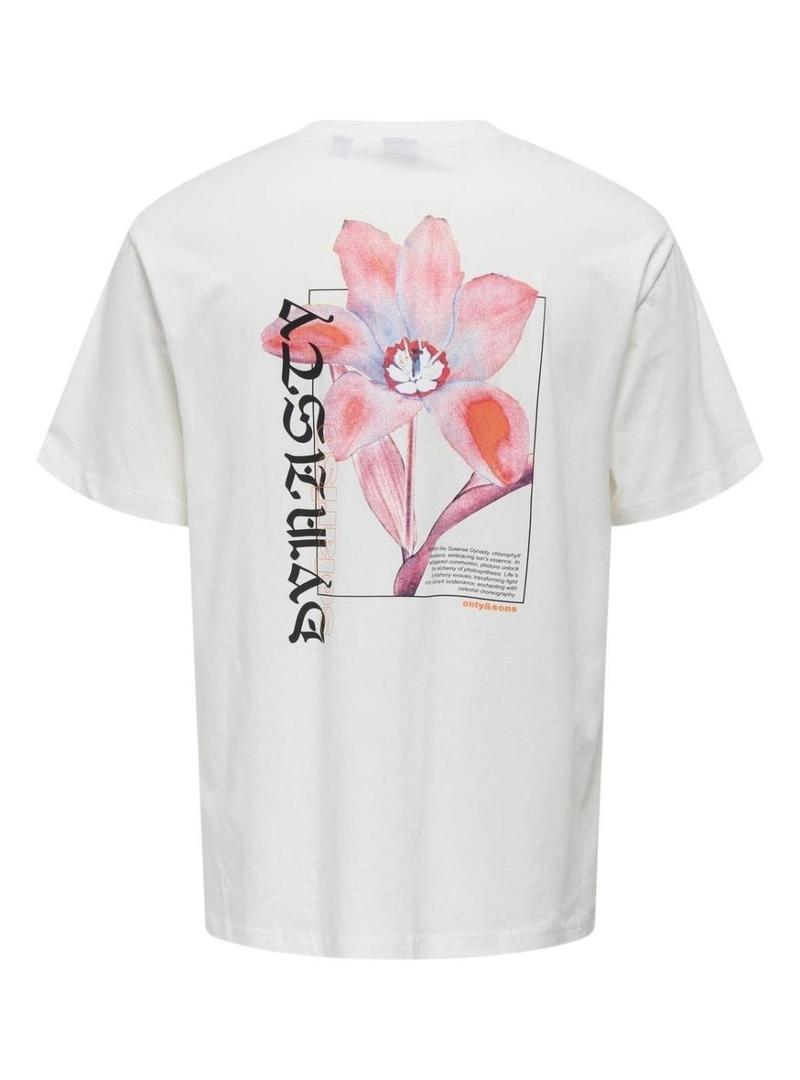 Camiseta Only and Sons Keane branca para homem.