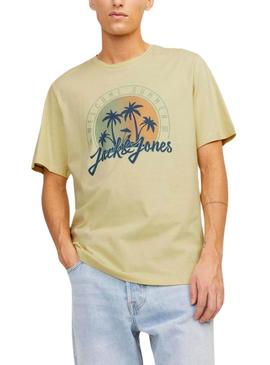 Camiseta Jack and Jones Summer amarela para homens