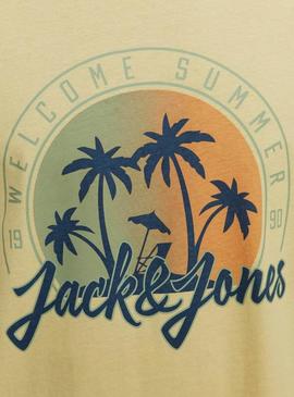 Camiseta Jack and Jones Summer amarela para homens