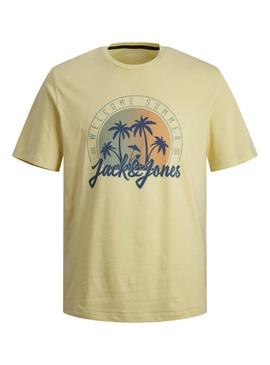 Camiseta Jack and Jones Summer amarela para homens
