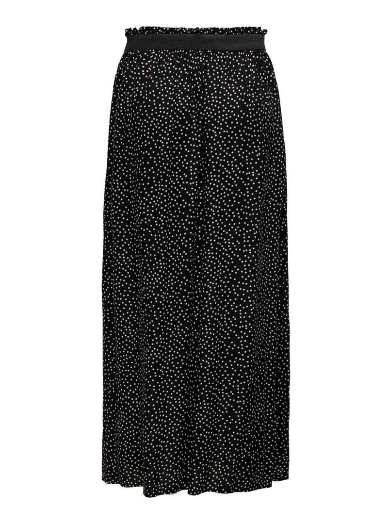 Saia Only Venidig estampada de pois preto para mulher.