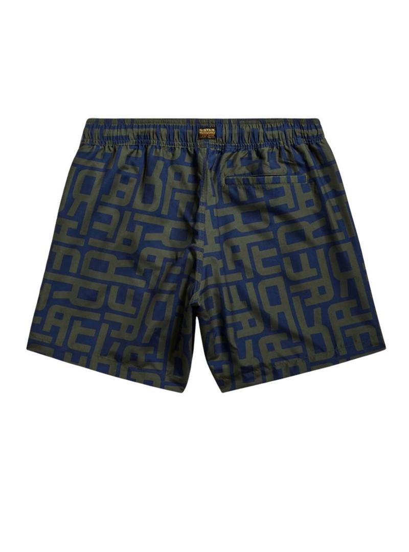 Traje de baño G-Star Dirik Letter Allover estampado para homens.