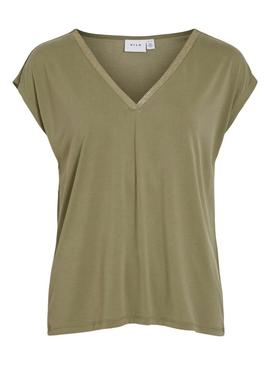 Camiseta Vila Vimodala Glitter Verde Para Mulher.
