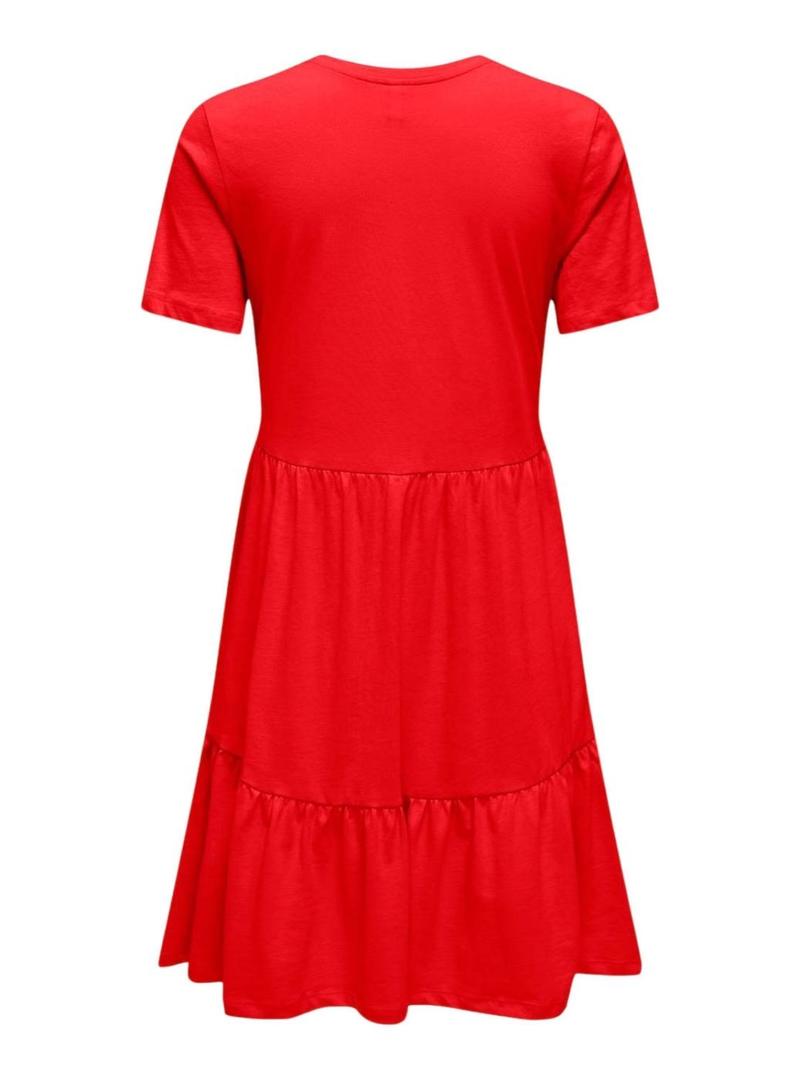 Vestido Only May Peplum Vermelho para Mulher