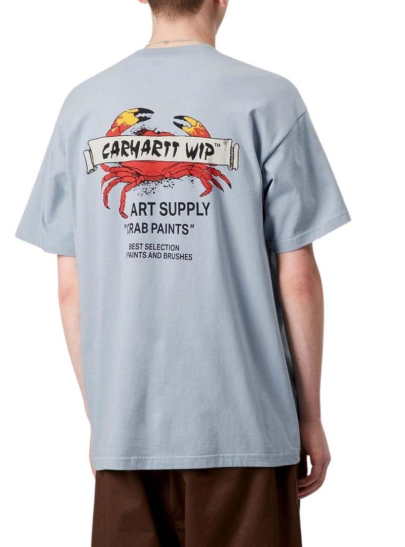 Camiseta Carhartt Crab Paint azul para homem.