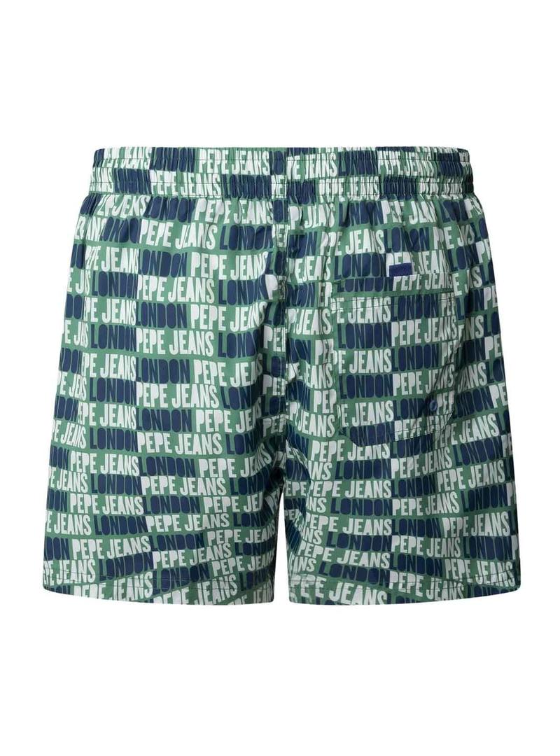 Fato de banho Pepe Jeans Logo Allover verde para menino