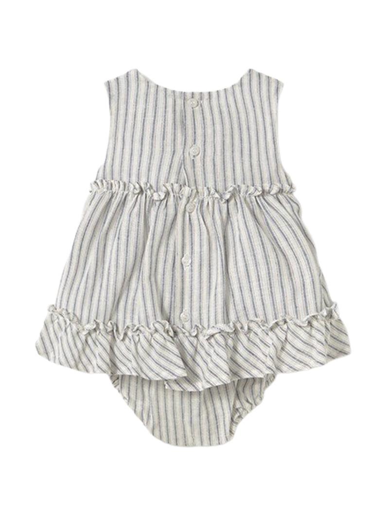 Vestido Mayoral cinza natural liso para bebê