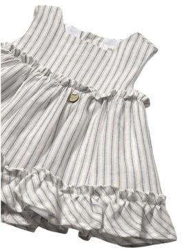Vestido Mayoral cinza natural liso para bebê