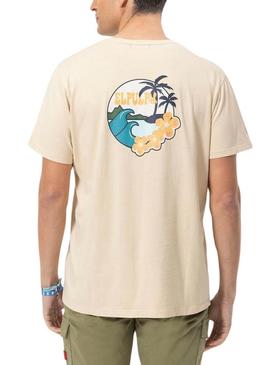 Camisa  El Pulpo Paisagem Bege Para Homem