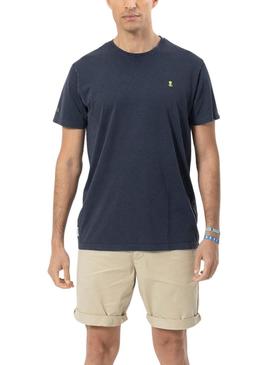 Camiseta   El Pulpo  Lavado Logo Marinho Para Homem