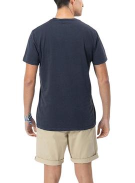 Camiseta   El Pulpo  Lavado Logo Marinho Para Homem