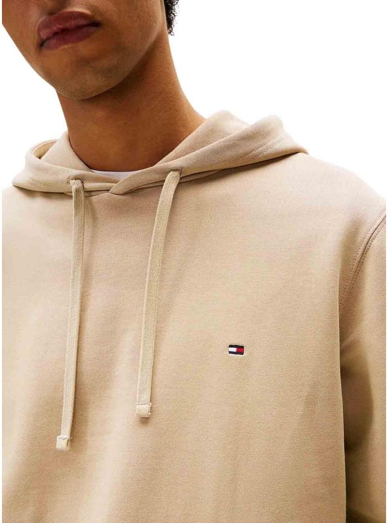Moletom Tommy Hilfiger Essential Hoody bege para homem.