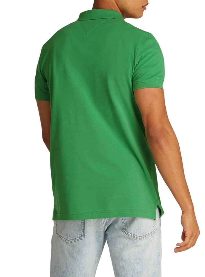  Polo Tommy Jeans Slim verde para homem.