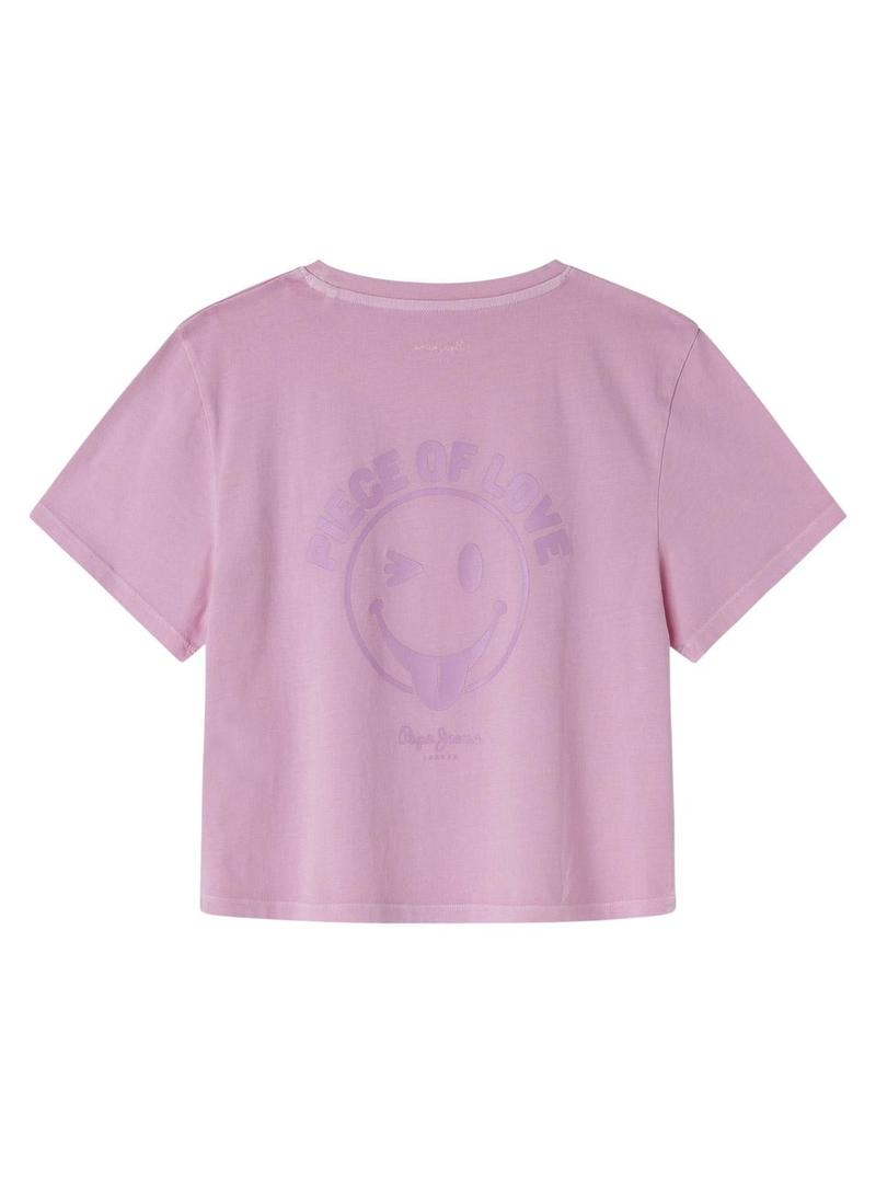 Camiseta Pepe Jeans Colette rosa para menina.