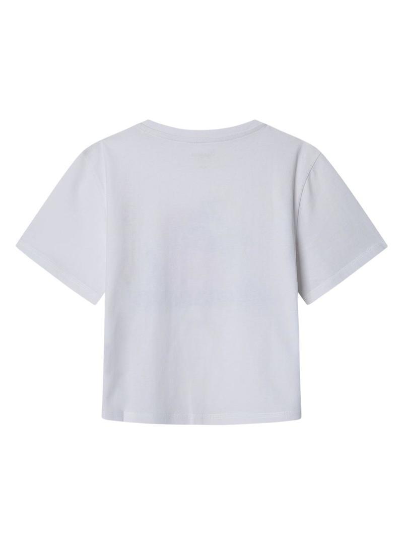 Camiseta Pepe Jeans Sabine branca para menina.