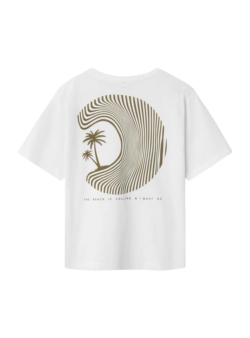 Camiseta Name It Zoko Regular branca para menino.