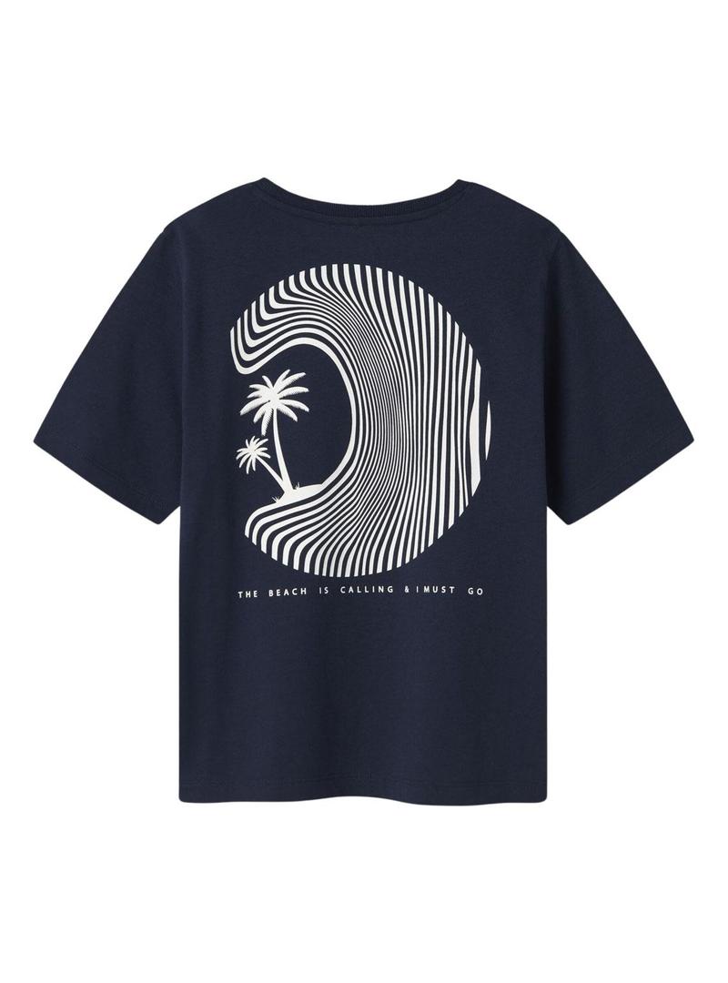 Camiseta Name It Zoko regular azul marino para crianças.