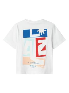 Camiseta Name It Femmin regular branco para menino.