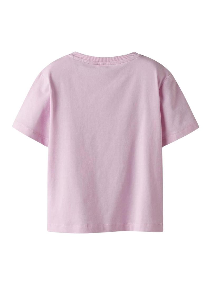 Camiseta Name It Frajane rosa para menina.