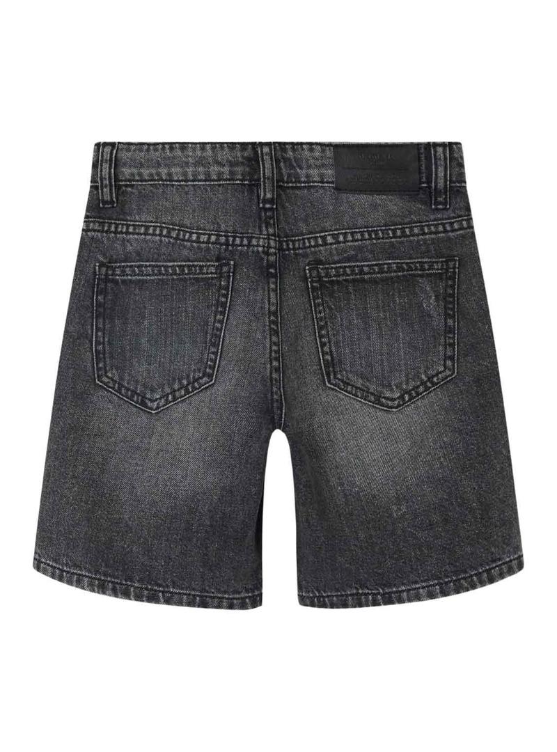 Nome Bermuda Name It Silas Loose denim preto para menino.