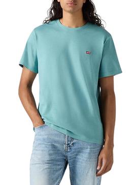 Camiseta básica da Levi's turquesa para homem.