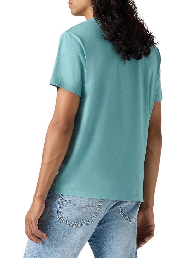 Camiseta básica da Levi's turquesa para homem.