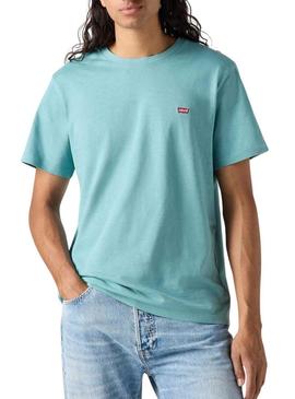 Camiseta básica da Levi's turquesa para homem.