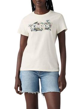 Camiseta Levis Spring branca para mulheres.