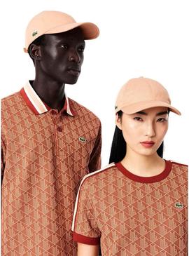 Boné Lacoste básico laranja para mulher e homem.