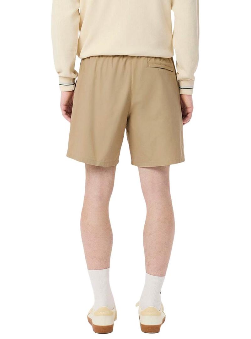 Short Lacoste Popelin bege para homem