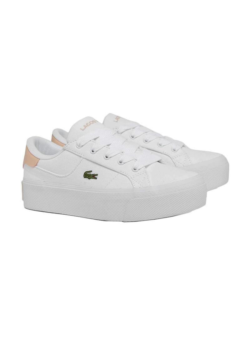 Sapatilhas Lacoste Ziane branco e rosa para mulher