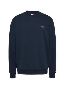 Moletom Tommy Jeans Graphic azul marinho para homem.