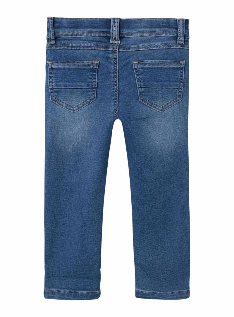 Calça jeans Name It Silas slim azul para menino.