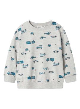 Moletom Name It Troy cinza para menino.