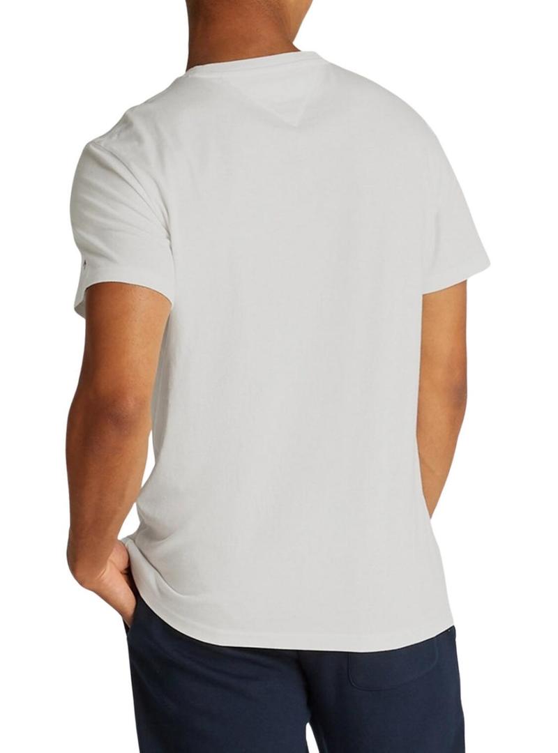 Camiseta Tommy Jeans Graphic branca para homens.